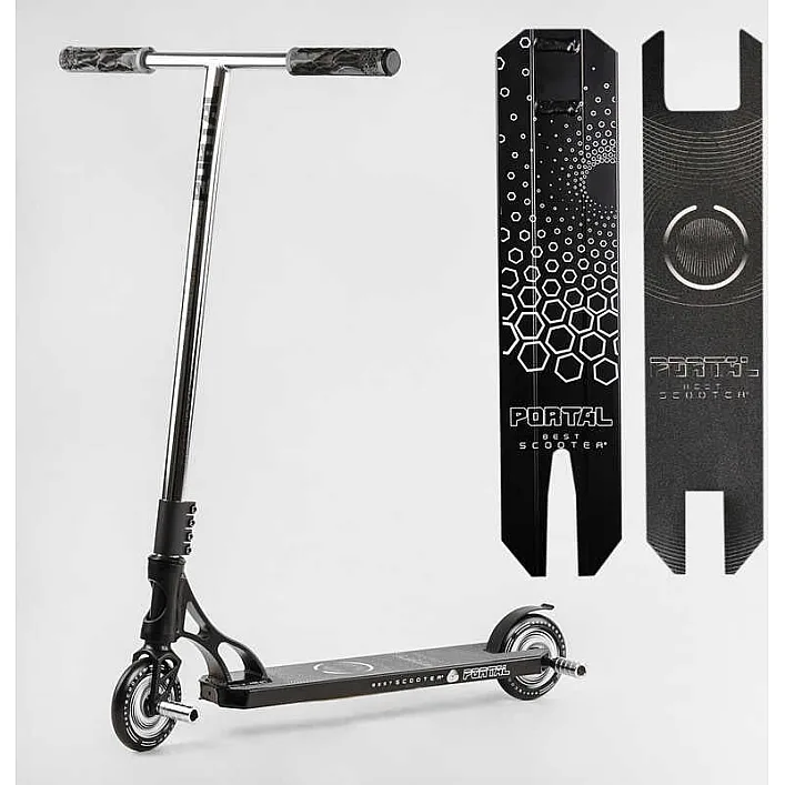 Самокат трюковый PL-81855 Best Scooter (4) "Portal" HIC-система, ПЕГИ, алюминиевый диск и дека, колёса PU, d=120мм, ширина руля 58 см