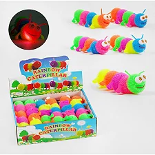 Игра антистресс C 60454 (24) ЦЕНА ЗА 12 ШТУК В БЛОКЕ, "Гусеничка", подсветка