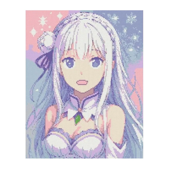 Алмазна мозаїка "Емілія. re-zero" 40х50 см