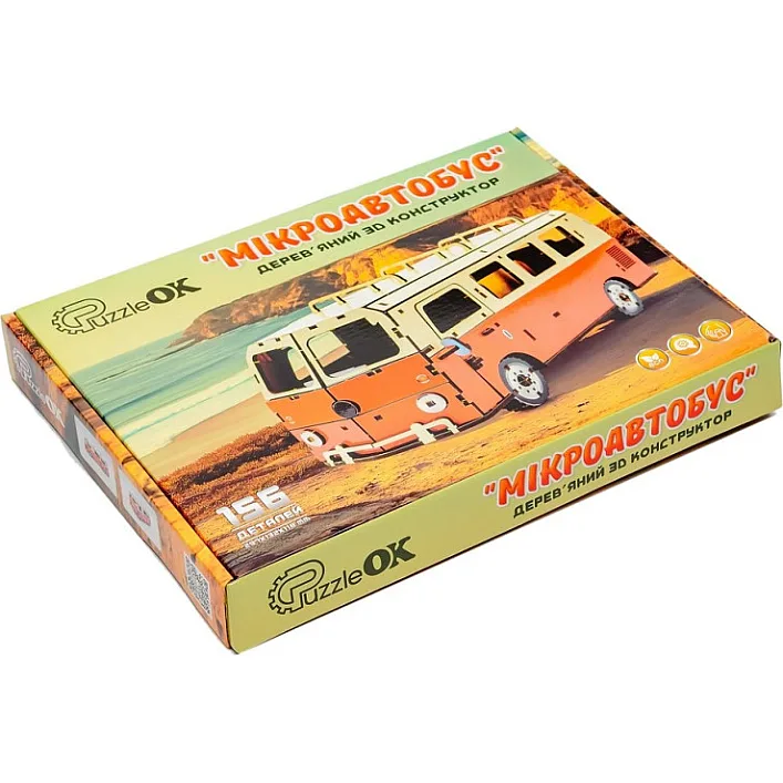 Деревянный 3D конструктор "Микроавтобус" Puz-00926 р.29,7*13,2*11,8см PuzzleOk (Дер7927)