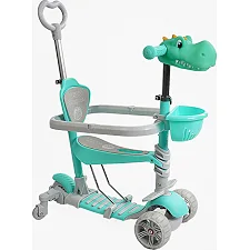 Самокат 5в1 P-67303(1) Best Scooter, с ДОП. КОЛЕСАМИ, защитный бампер, PU колеса со светом, в коробке