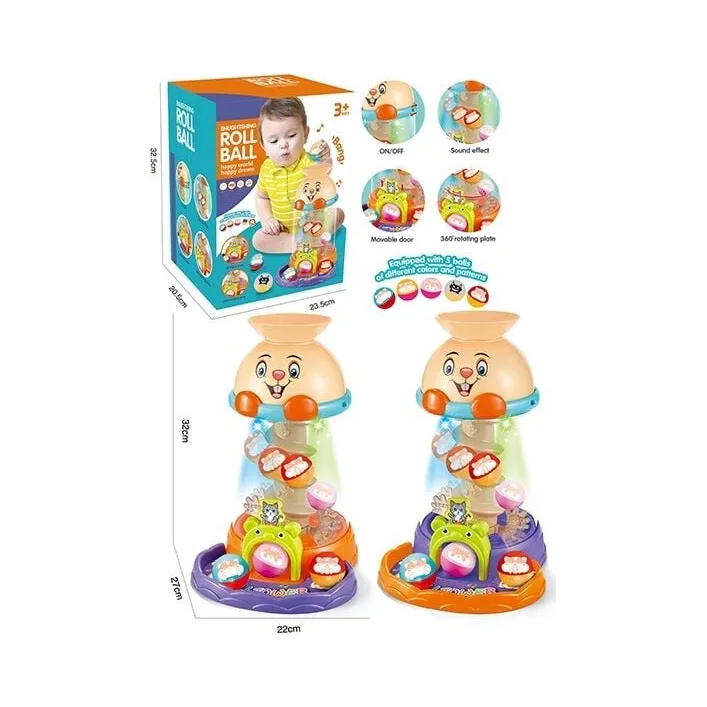 Игра с шариком 806 (12) 2 цвета, звук, подсветка, 5 шариков, в коробке