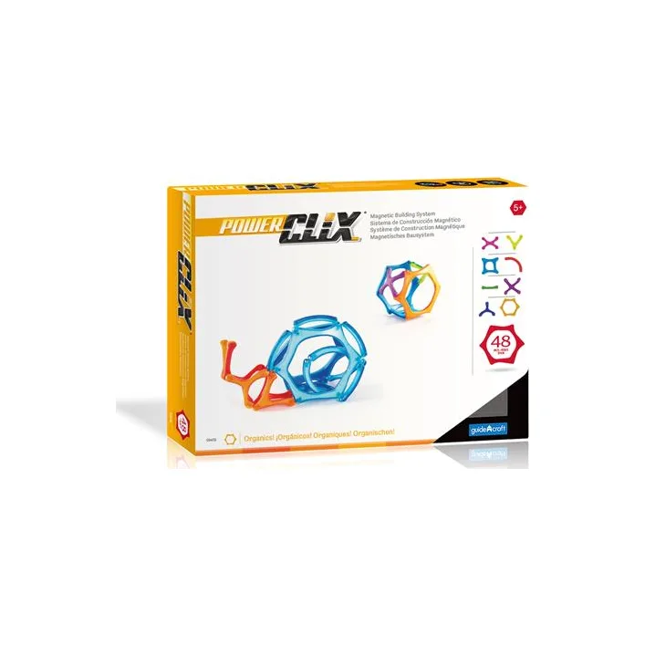 Магнитный конструктор Guidecraft PowerClix Organics, 48 деталей (G9431)