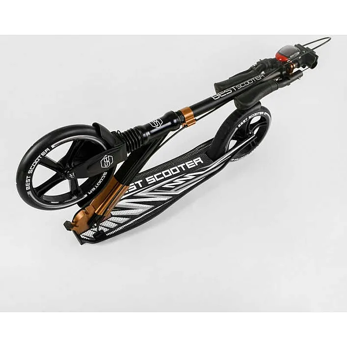 Самокат алюминиевый "Best Scooter" 14268 (2) колеса PU, ФАРА, зажим руля, d передних колес - 230мм, d задних колес 200мм, 1 амортизатор передний