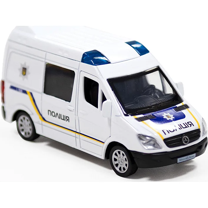 Автомодель - MERCEDES-BENZ SPRINTER ПОЛИЦИЯ 250294 в коробке TechnoDrive (Маш4113)