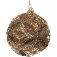 Скляна куля, Shishi, золотисто-коричнева, 12 см, арт. 54915