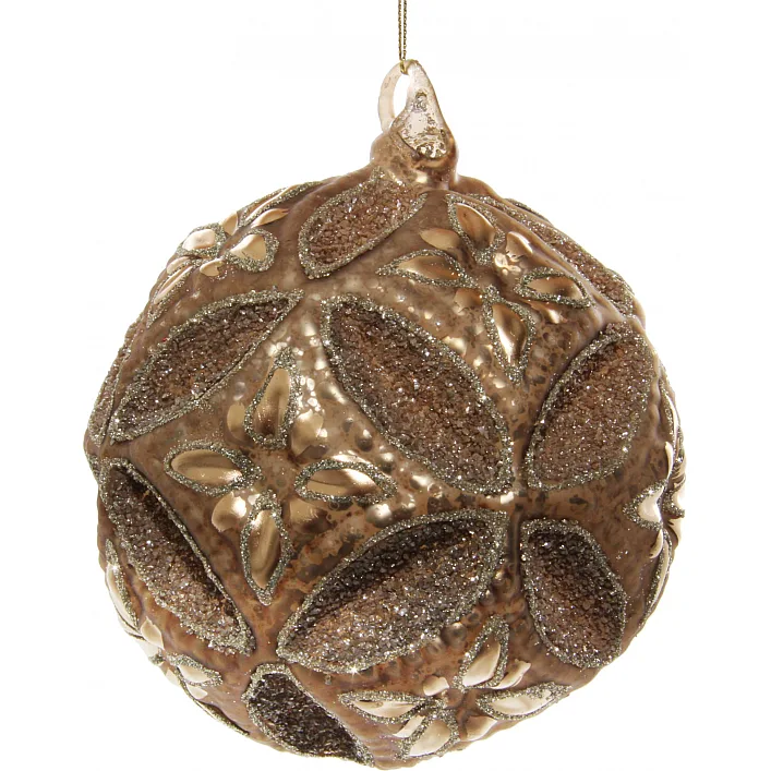 Скляна куля, Shishi, золотисто-коричнева, 12 см, арт. 54915