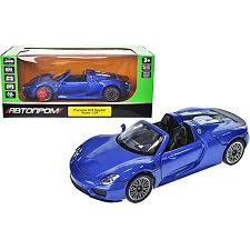 Машина металлическая 68243A "Автопром", 1:24 Porsche 918 Spyder, батарейки свет, звук, открывающаяся дверь, капот, коробка 25*12,5*10 см (Маш8243)