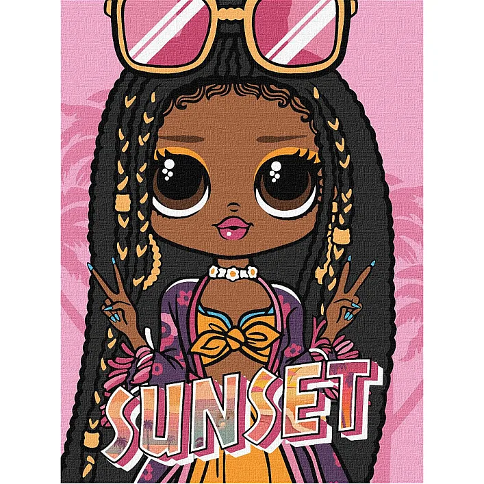 Набор для росписи по номерам для детей "L.O.L. Surprise! O.M.G. Sunset" 30х40 см. KHO6276 (Нас5280)
