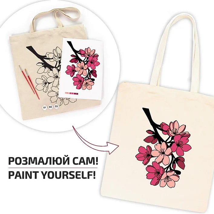 Набор для творчества экосумка-раскраска "Flowers" N0003653, 38х42 см