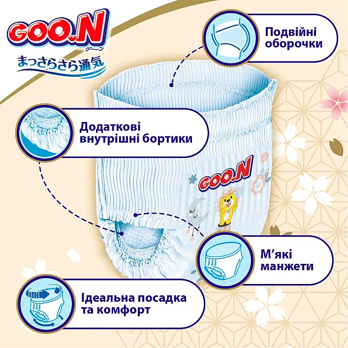 Трусики-подгузники Goo.N Premium Soft (размер 5(XL), 12-17 кг, 36 шт)