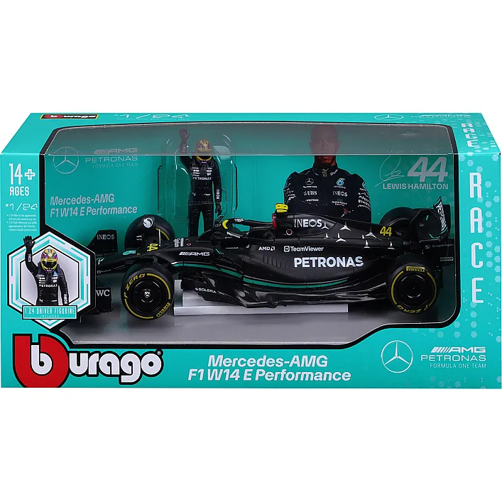 Автомодель з фігуркою - MERCEDES-AMG F1 W14 E PERFORMANCE (1:24)