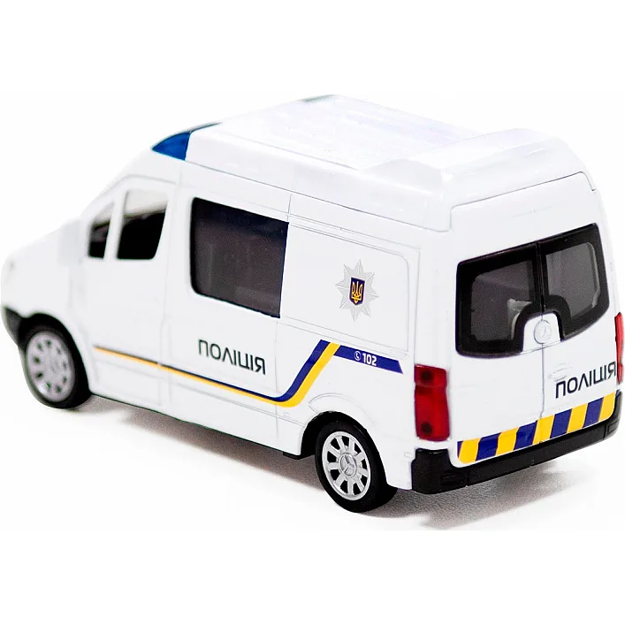 Автомодель - MERCEDES-BENZ SPRINTER ПОЛИЦИЯ 250294 в коробке TechnoDrive (Маш4113)