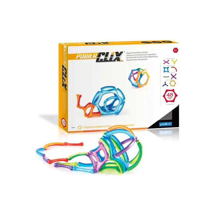 Магнитный конструктор Guidecraft PowerClix Organics, 48 деталей (G9431)