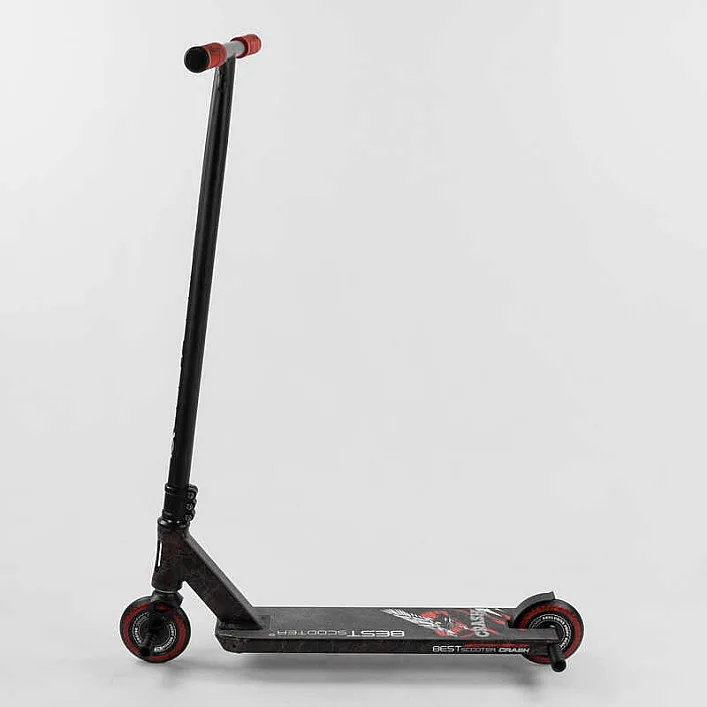 Самокат трюковый 67839 Best Scooter (4) "CRASH" HIC-система, ПЕГИ, алюминиевый диск и дека, колёса 110мм PU, ширина руля - 57 см, в коробке