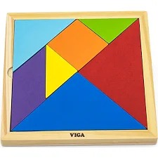 Игра-головоломка Viga Toys Цветной деревянный танграм, 7 эл. (55557)