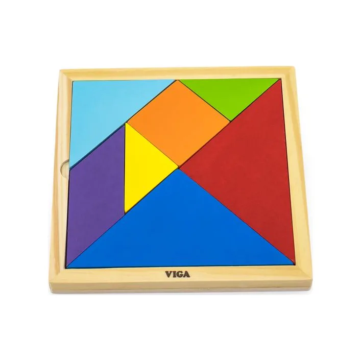 Игра-головоломка Viga Toys Цветной деревянный танграм, 7 эл. (55557)