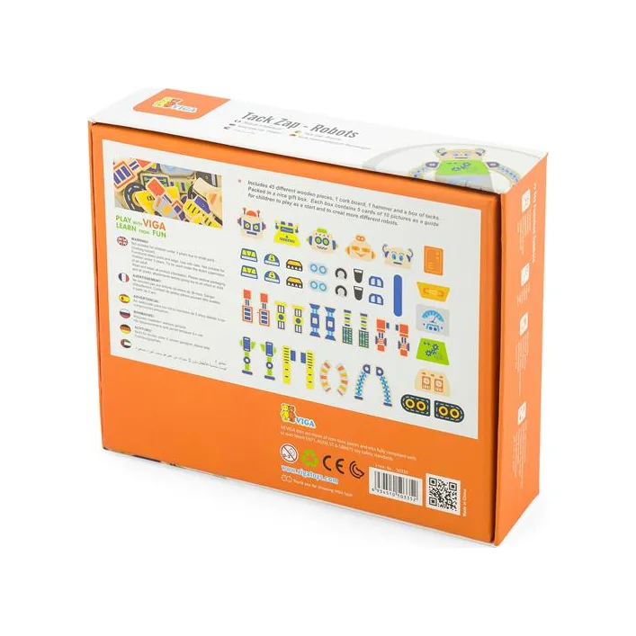 Набор для творчества Viga Toys Деревянная аппликация Робот (50335)