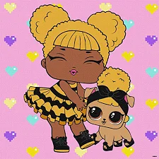 Набір для розпису по номерах для дітей "L.O.L. Surprise! TroopSurprise Queen Bee With Queen Pup" 40х40см IDEYKA (Нас8525)