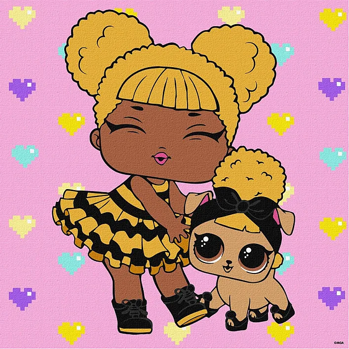 Набір для розпису по номерах для дітей "L.O.L. Surprise! TroopSurprise Queen Bee With Queen Pup" 40х40см IDEYKA (Нас8525)