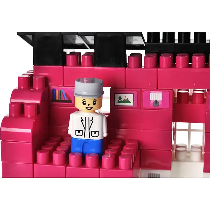 Конструктор "Block&Steps: Розовая Вилла" + ходилка и мемори игра 3в1, 124дет. QB300-206 qbee (Кон3296)