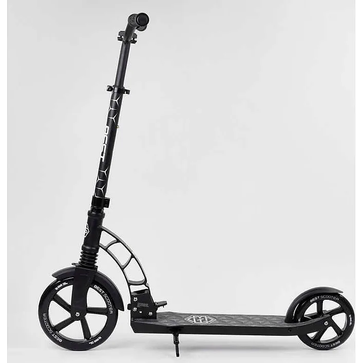 Самокат двухколесный "Best Scooter" 47351 (2) колеса PU, d переднего колеса - 230мм, d заднего колеса - 180мм, 1 амортизатор, в коробке