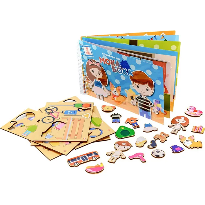 Деревянная игра с наклейками Домик для Мока Бока 6 ст., 103 дет. Puz-88892 PuzzleOK (Дер9892)
