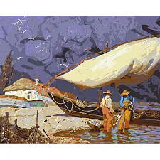 Картина по номерам "Рыбаки" ★★★★★