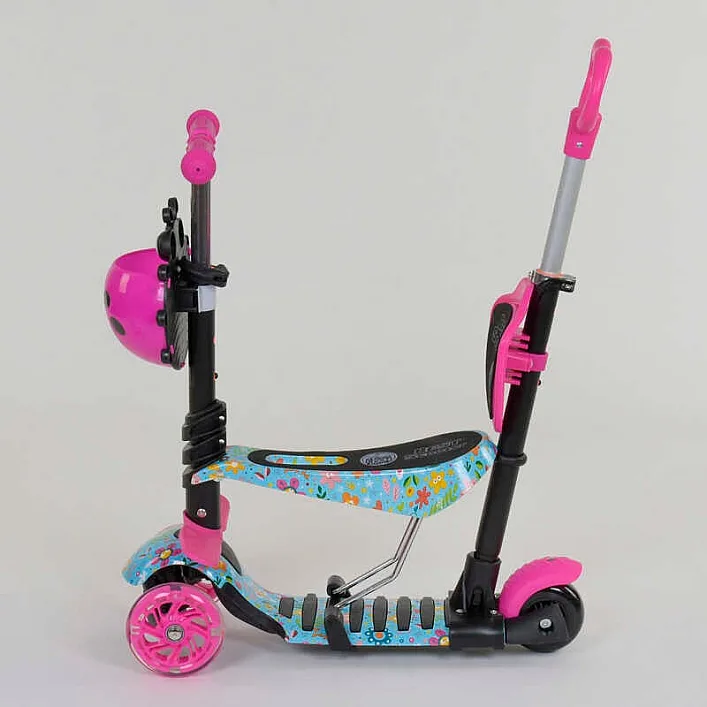 Самокат 5в1 26901 (1) Best Scooter, АБСТРАКЦИЯ, PU колеса, ПОДСВЕТКА КОЛЕС, в коробке