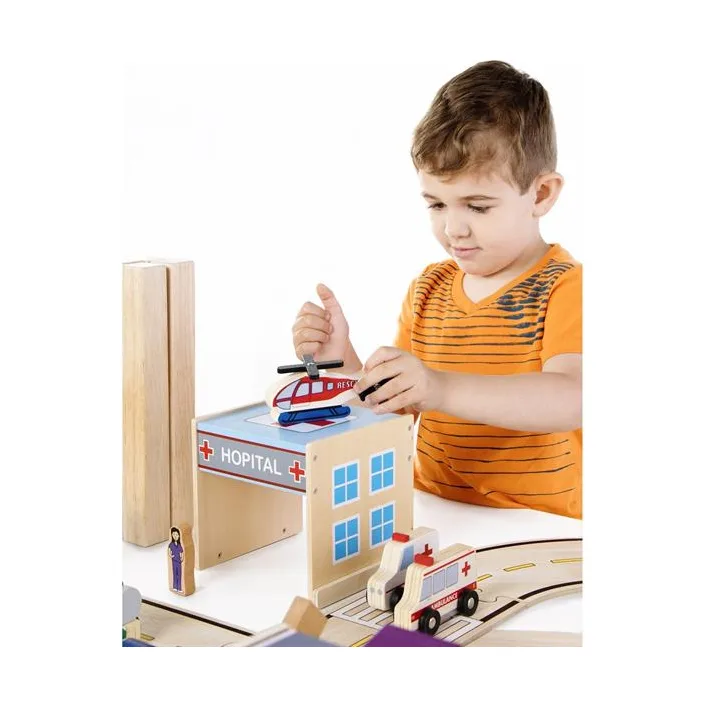 Набор строений Guidecraft Block Play к Дороге из дерева, 6 шт. (G6716)