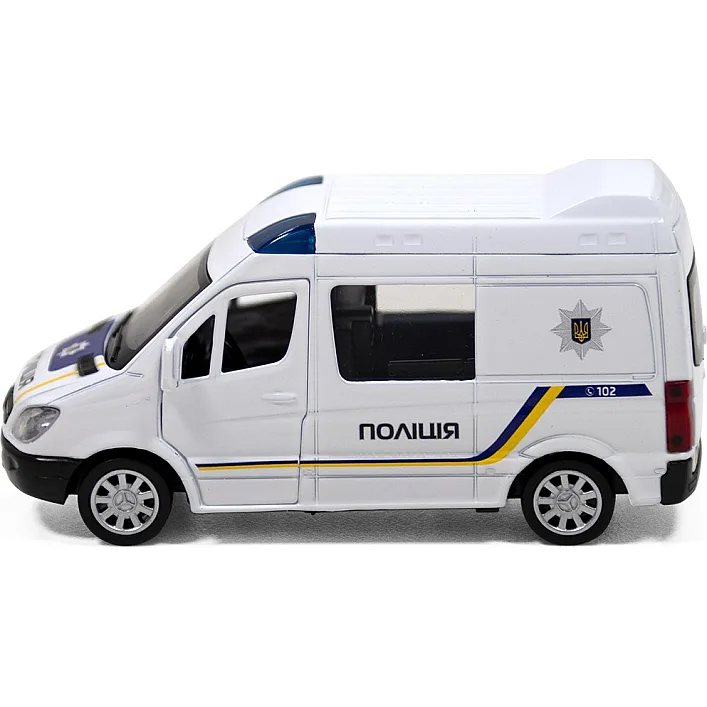 Автомодель - MERCEDES-BENZ SPRINTER ПОЛИЦИЯ 250294 в коробке TechnoDrive (Маш4113)