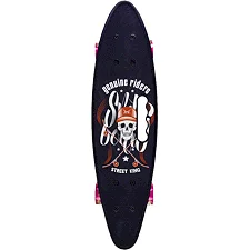 Пенни борд "Skull" 24" Bambi SC20520 с ручкой, PU колеса со светом