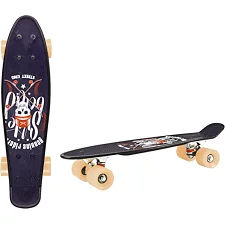 Детский скейт, пенни борд 22" SC20402 (RL7T) Skull, PU колеса, дека 56*15 cm Бежевый