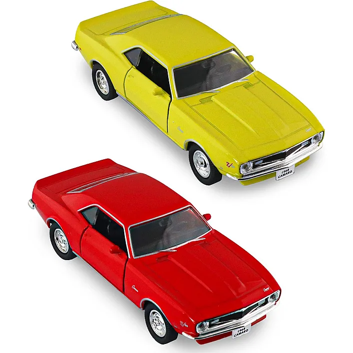 Автомодель - CHEVROLET CAMARO Z28 1968 (красный, желтый) TECHNODRIVE (Маш0384)