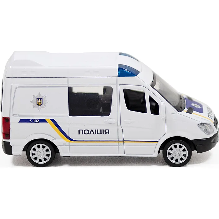 Автомодель - MERCEDES-BENZ SPRINTER ПОЛИЦИЯ 250294 в коробке TechnoDrive (Маш4113)