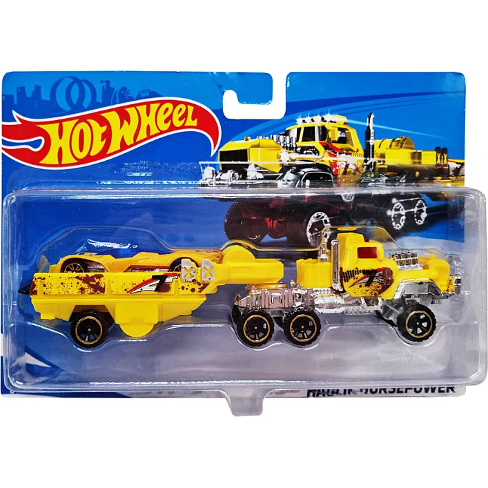 Детский игровой набор машинок T-K937-1(Yellow) с трейлером