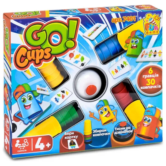 Настольная развлекательная игра "Go Cups" 7401 (12/2) "4FUN Game Club", в коробке