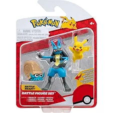 Набор игровых фигурок Pokemon W17 - Оманайт, Пикачу, Лукарио