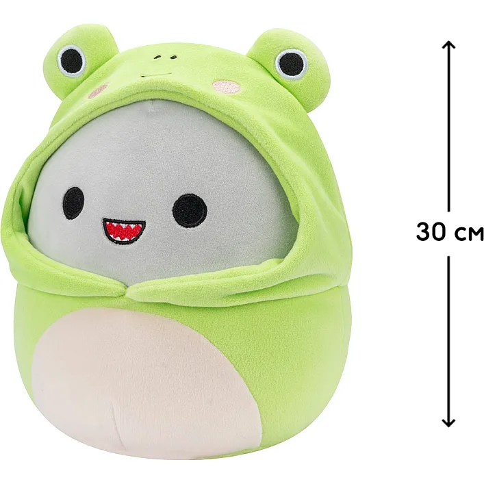 М'яка іграшка SQUISHMALLOWS - АКУЛА ГОРДОН (30 cm, у одязі)