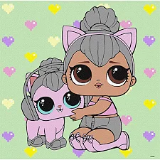 Набор для росписи по номерам для детей "L.O.L. Surprise! TroopSurprise Kitty Queen With Kitty Kitty" 40х40 см IDEYKA