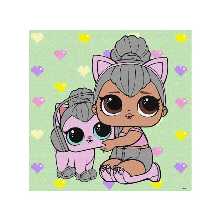 Набор для росписи по номерам для детей "L.O.L. Surprise! TroopSurprise Kitty Queen With Kitty Kitty" 40х40 см IDEYKA