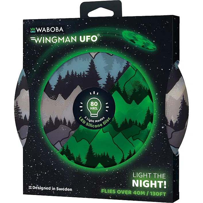 Фрізбі що світиться у польоті Waboba Wingman UFO Карпатська ніч, на батарейках (054272)