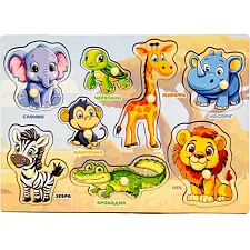 Деревянный сортер "Африканские животные" Puz-88742 PuzzleOk (Дер9568)