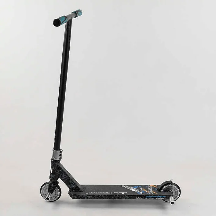 Самокат трюковый 37890 Best Scooter (4) "CRASH" HIC-система, ПЕГИ, алюминиевый диск и дека, колёса 110мм PU, ширина руля - 57 см, в коробке