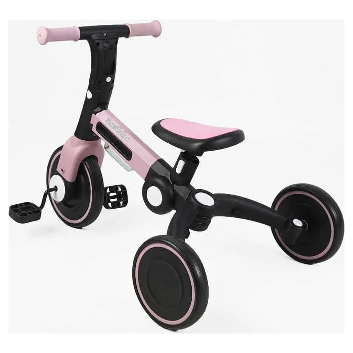 Велосипед 3-х колесный BS-11402 "Best Trike" (1) колеса EVA переднее 8', заднее 6', нейлоновая рама, трансформируется в велобег, подсветка, в коробке