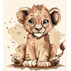 Картина по номерам "Львенок" 30х30 см