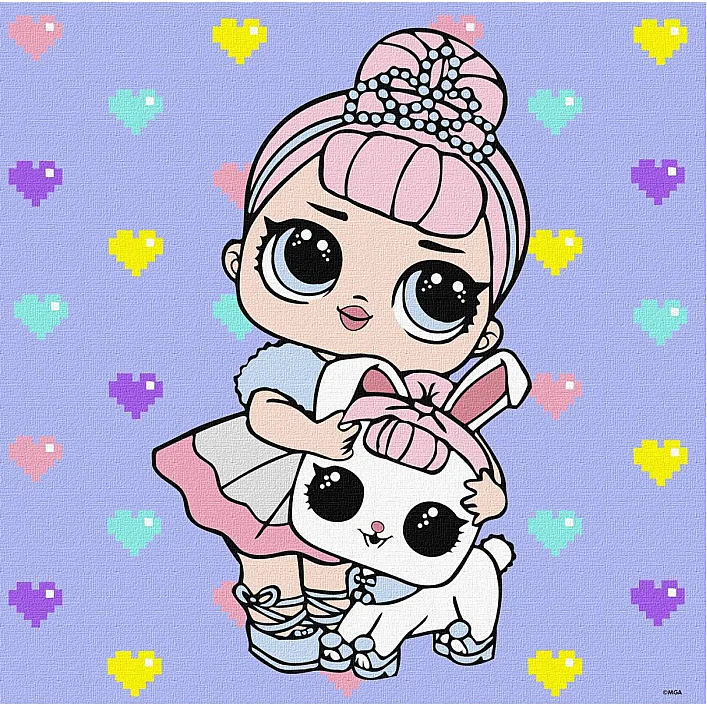 Набір для розпису по номерах для дітей "L.O.L. Surprise! TroopSurprise Crystal Queen With Crystal Bunny" 40х40 см IDEYKA (Нас8324)