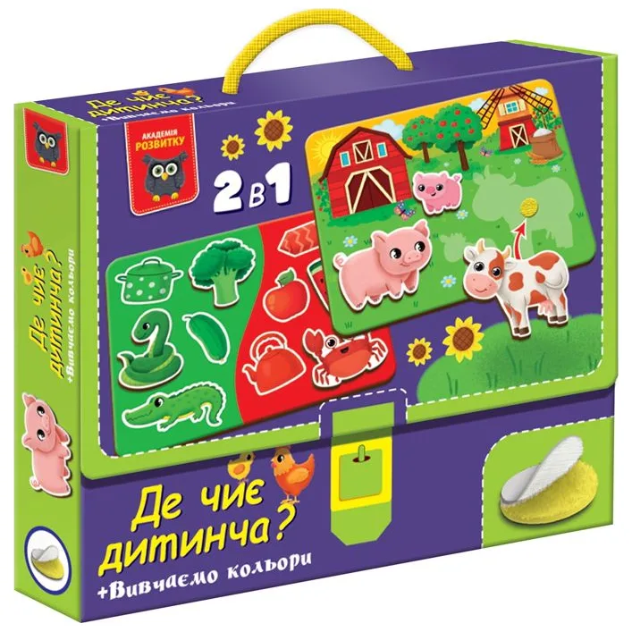 Настольная игра "Академия развития. Где чей детеныш? Изучаем цвета" с липучками VT1310-05 VladiToys (Нас7649)