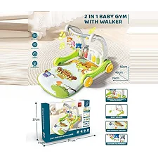 Ходунки 975 (16) 2 в 1, коврик, пианино, ноты, звуки животных, мелодии, подсветка, 4 подвески, погремушки, в коробке