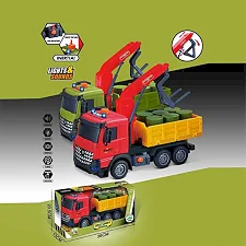 Машина музична 687-59 B (24/2) 2 кольори, підсвічування, звукові ефекти, механічне підіймання стріли, інерція, в коробці, ВИДАЄТЬСЯ МІКС ВИДІВ